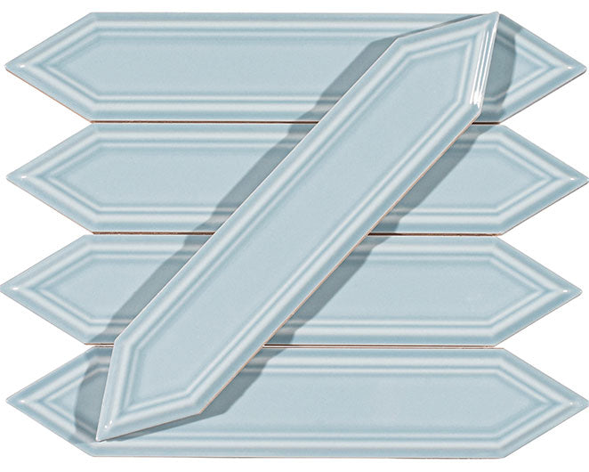 Bellagio - Orleans Collection - 2" x 8" Beveled Ceramic Picket Tile - Delta Blues