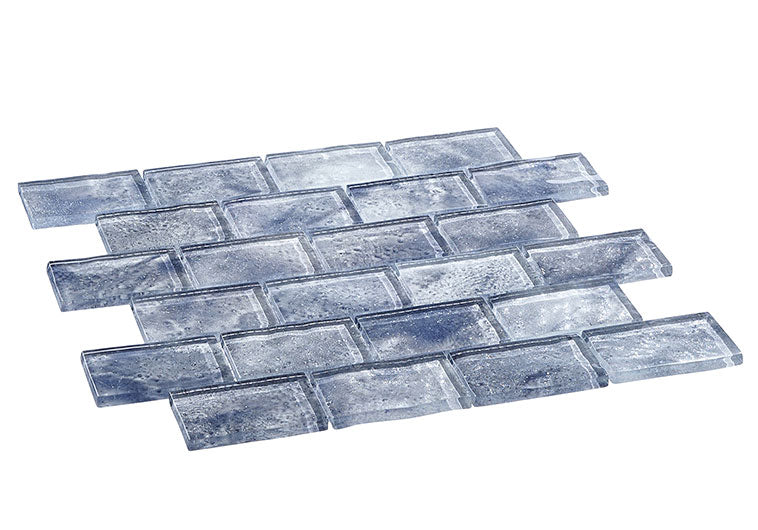 Bellagio - Frothy Swirls Collection - Glass Brick Mosaic - Lounge Mist