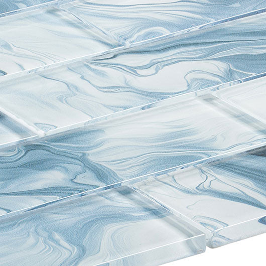 Bellagio - Legend 2" x 6" Glass Subway Mosaic - Minerva Frost