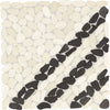 See Daltile - Pebble Oasis Natural Stone Mosaic - Striped Pebble - Icicle