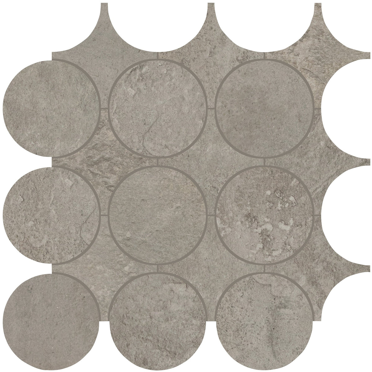 Daltile - Rekindle Colorbody Porcelain Canvas Dot Mosaic - Medium Grey