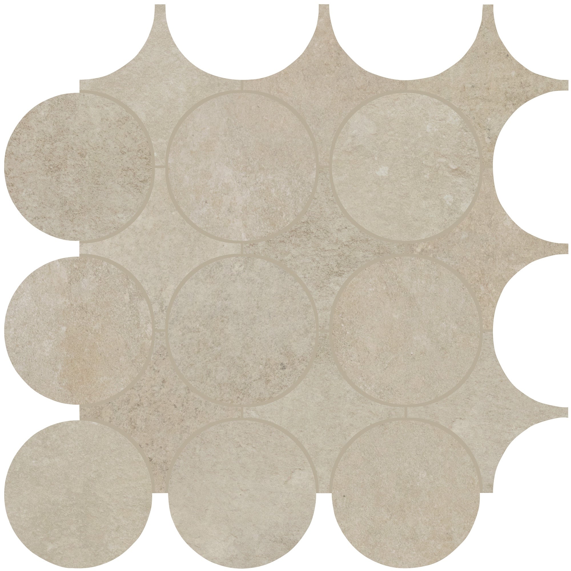 Daltile - Rekindle Colorbody Porcelain Canvas Dot Mosaic - Beige