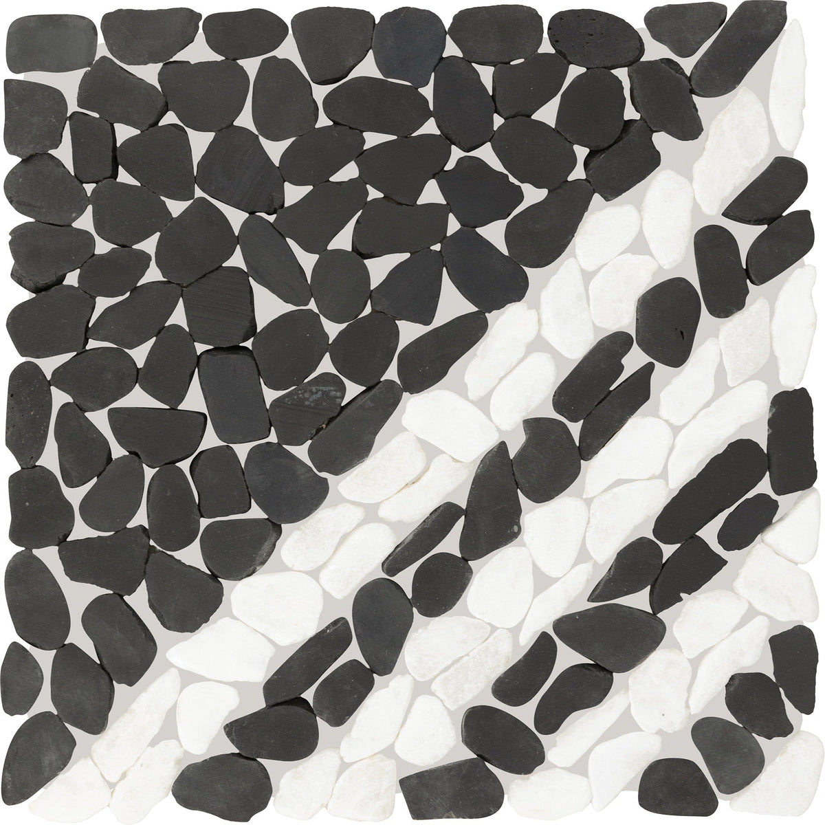 Daltile - Pebble Oasis Natural Stone Mosaic - Striped Pebble - Stark