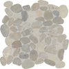 See Daltile - Pebble Oasis Natural Stone Mosaic - Flat Pebble - Coal