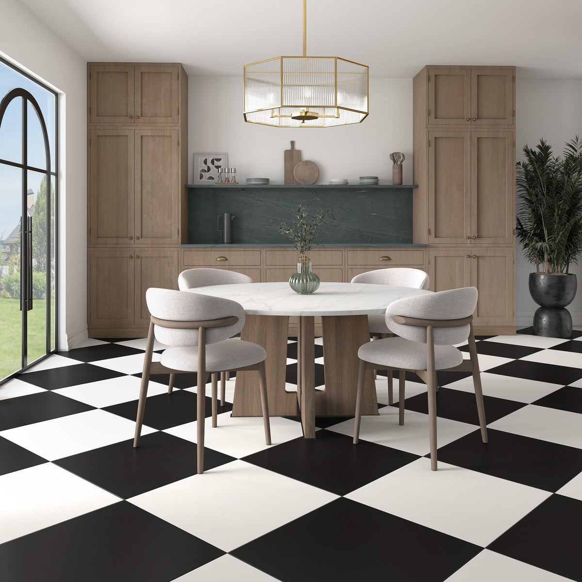 Daltile - Pure 12 in. x 12 in. Porcelain Tile - Polished Black floor installation