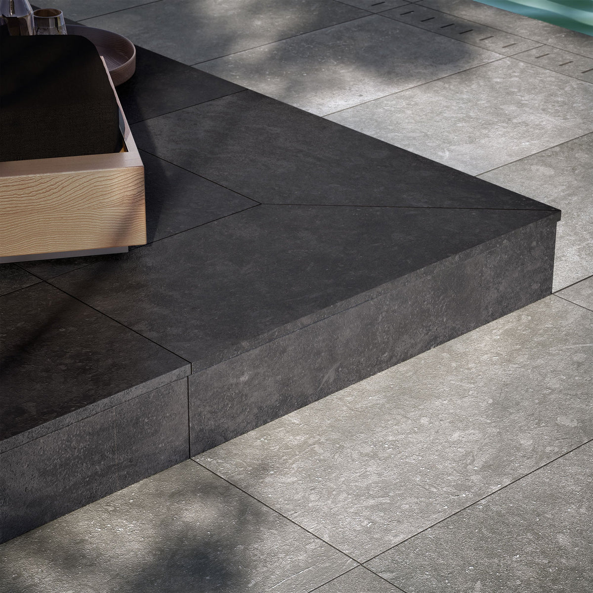 Daltile - Diplomacy 24 in. x 48 in. Porcelain Floor Tile - Dark Grey floor installation