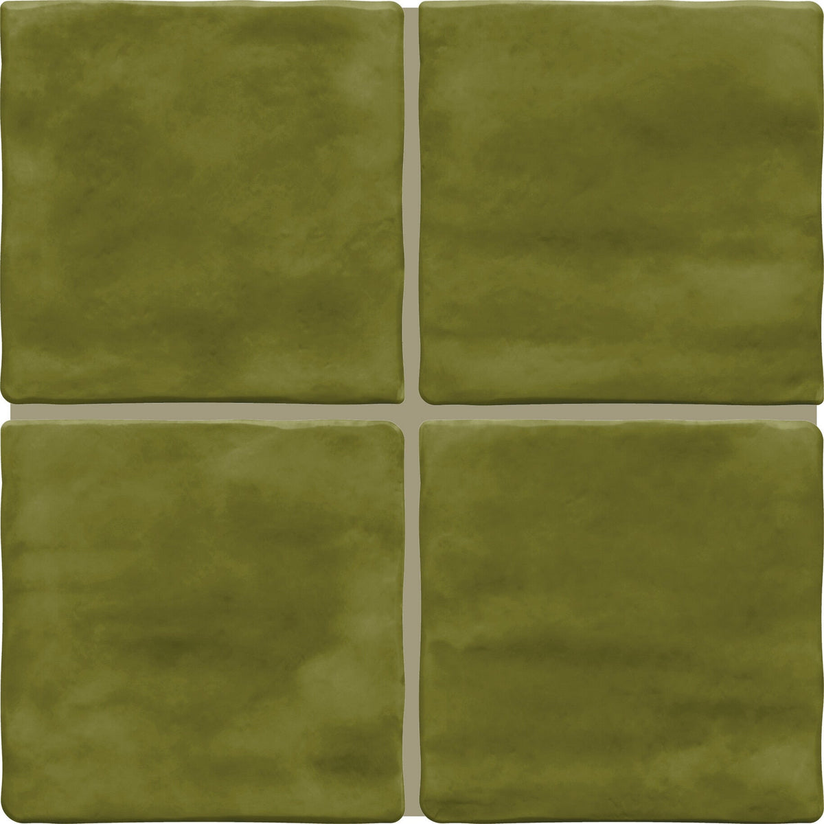 Daltile - Artcrafted 4 in. x 4 in. Ceramic Wall Tile - Fern