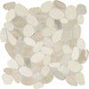 See Daltile - Pebble Oasis Natural Stone Mosaic - Flat Pebble - Seashell