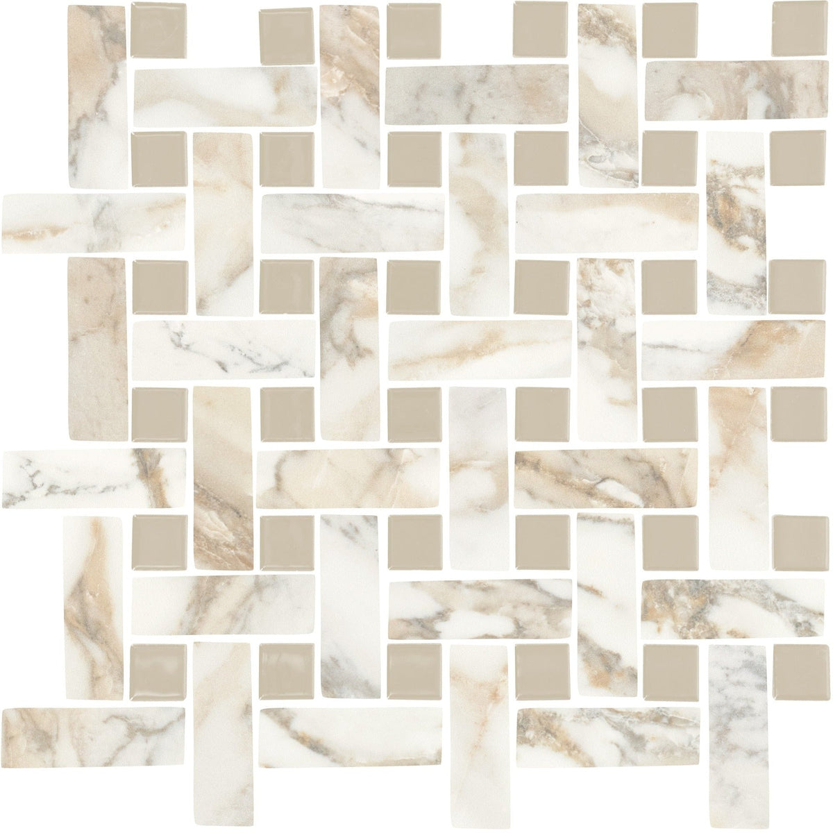 Daltile - Divinium 1 in. x 3 in. Porcelain Basketweave Mosaic - Nova