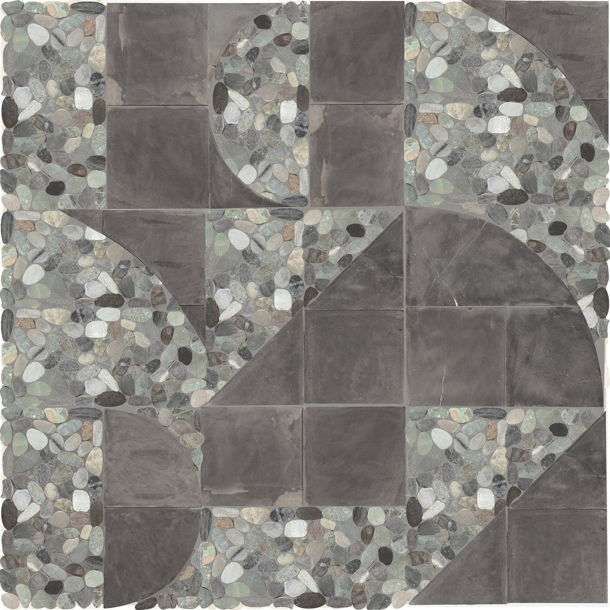 Daltile - Pebble Oasis Natural Stone Mosaic - Art Deco - Coastal