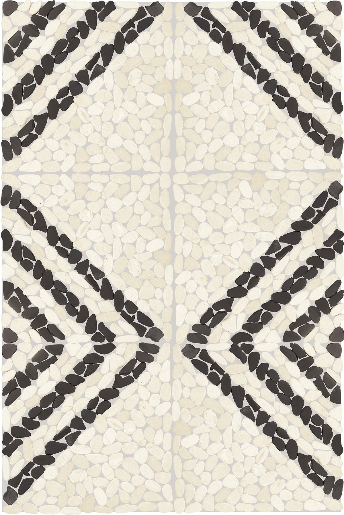 Daltile - Pebble Oasis Natural Stone Mosaic - Striped Pebble - Icicle