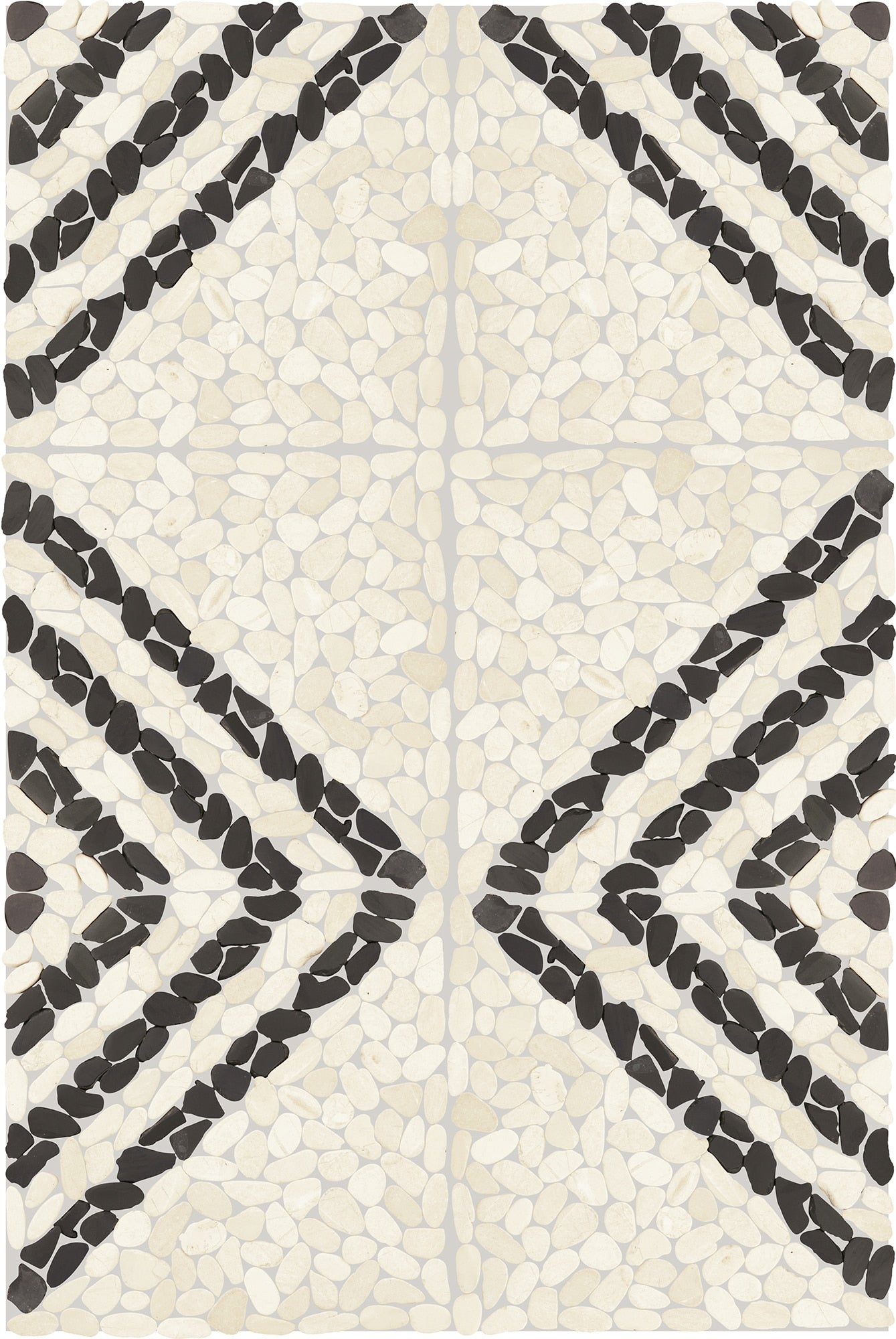 Daltile - Pebble Oasis Natural Stone Mosaic - Striped Pebble - Icicle