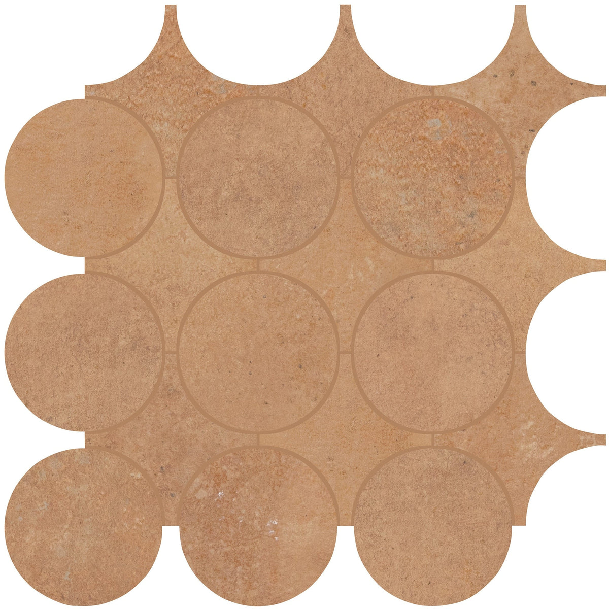 Daltile - Rekindle Colorbody Porcelain Canvas Dot Mosaic - Terracotta