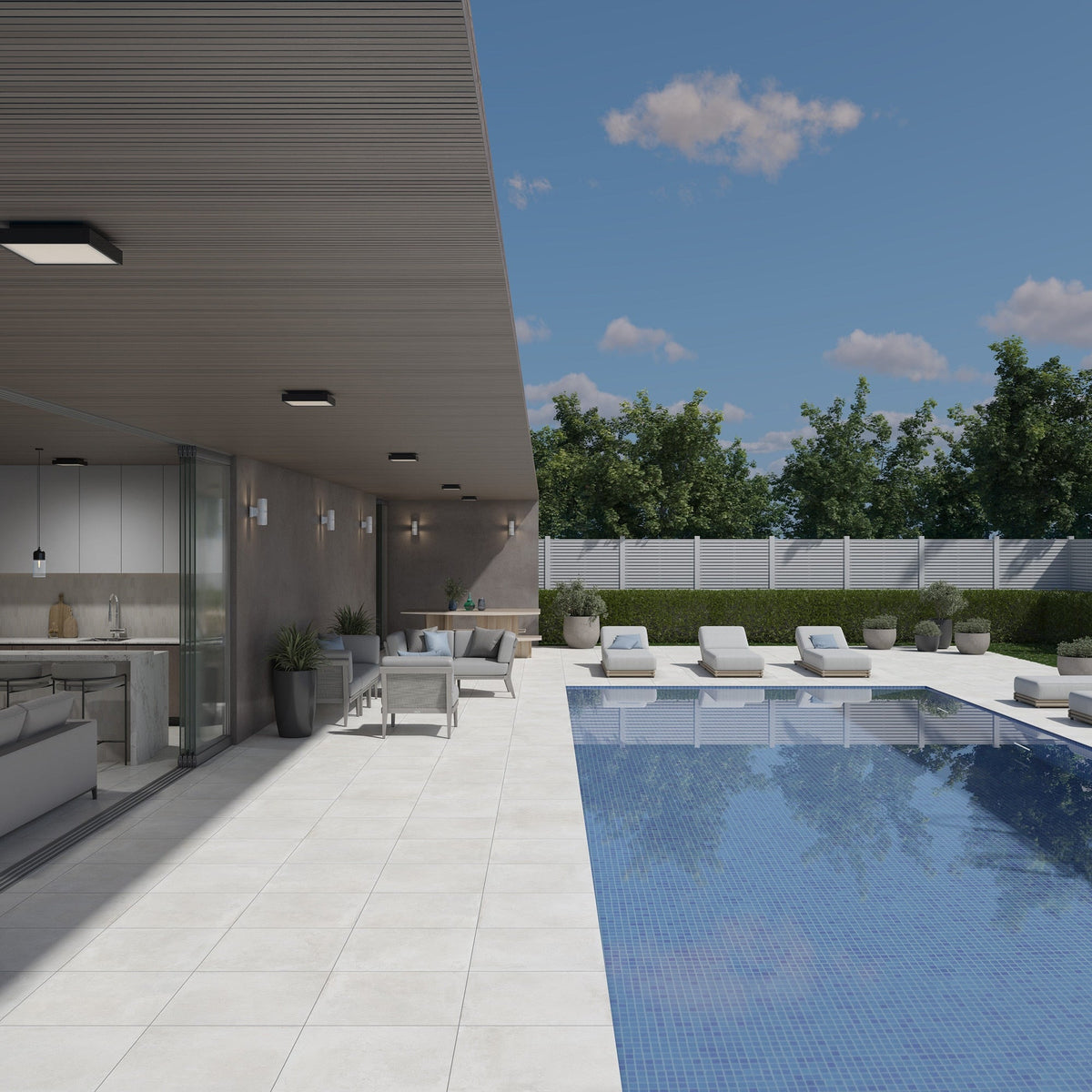 Daltile - Rekindle 24 in. x 24 in. Colorbody Porcelain Xterior Paver - White floor installation