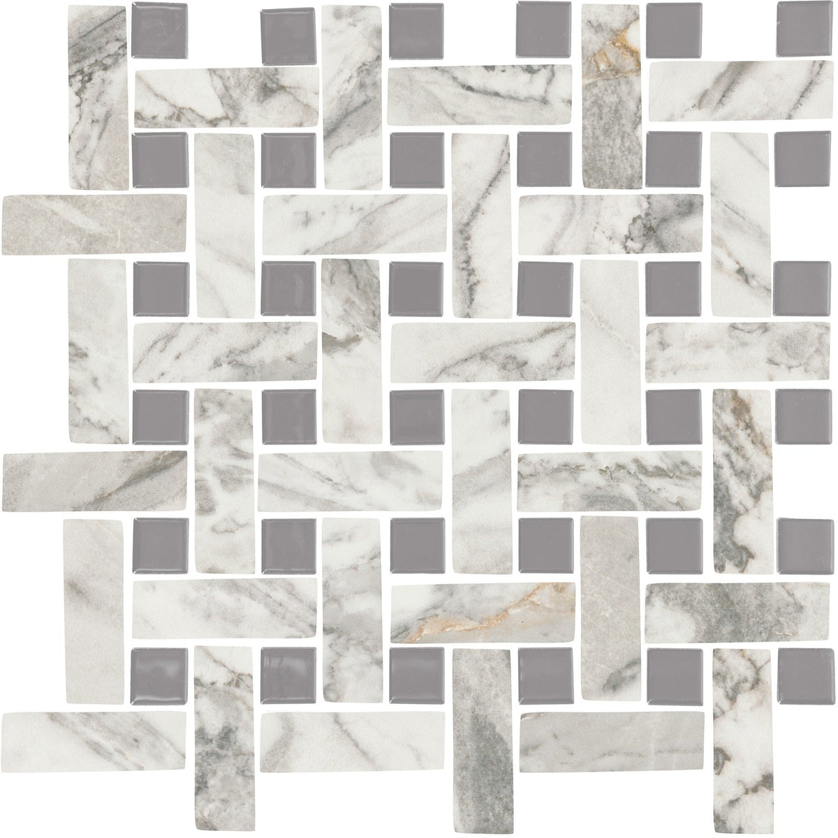 Daltile - Divinium 1 in. x 3 in. Porcelain Basketweave Mosaic - Zion