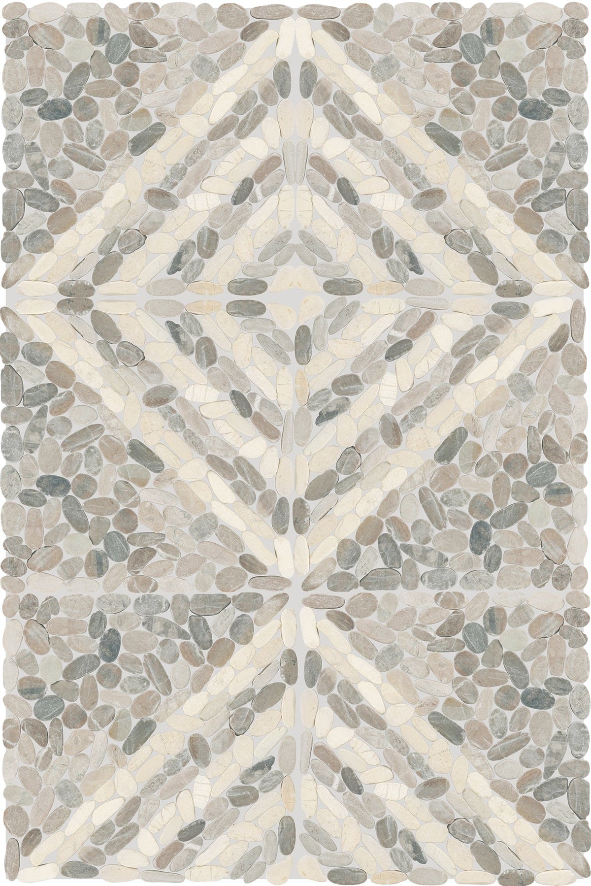 Daltile - Pebble Oasis Natural Stone Mosaic - Striped Pebble - Coal