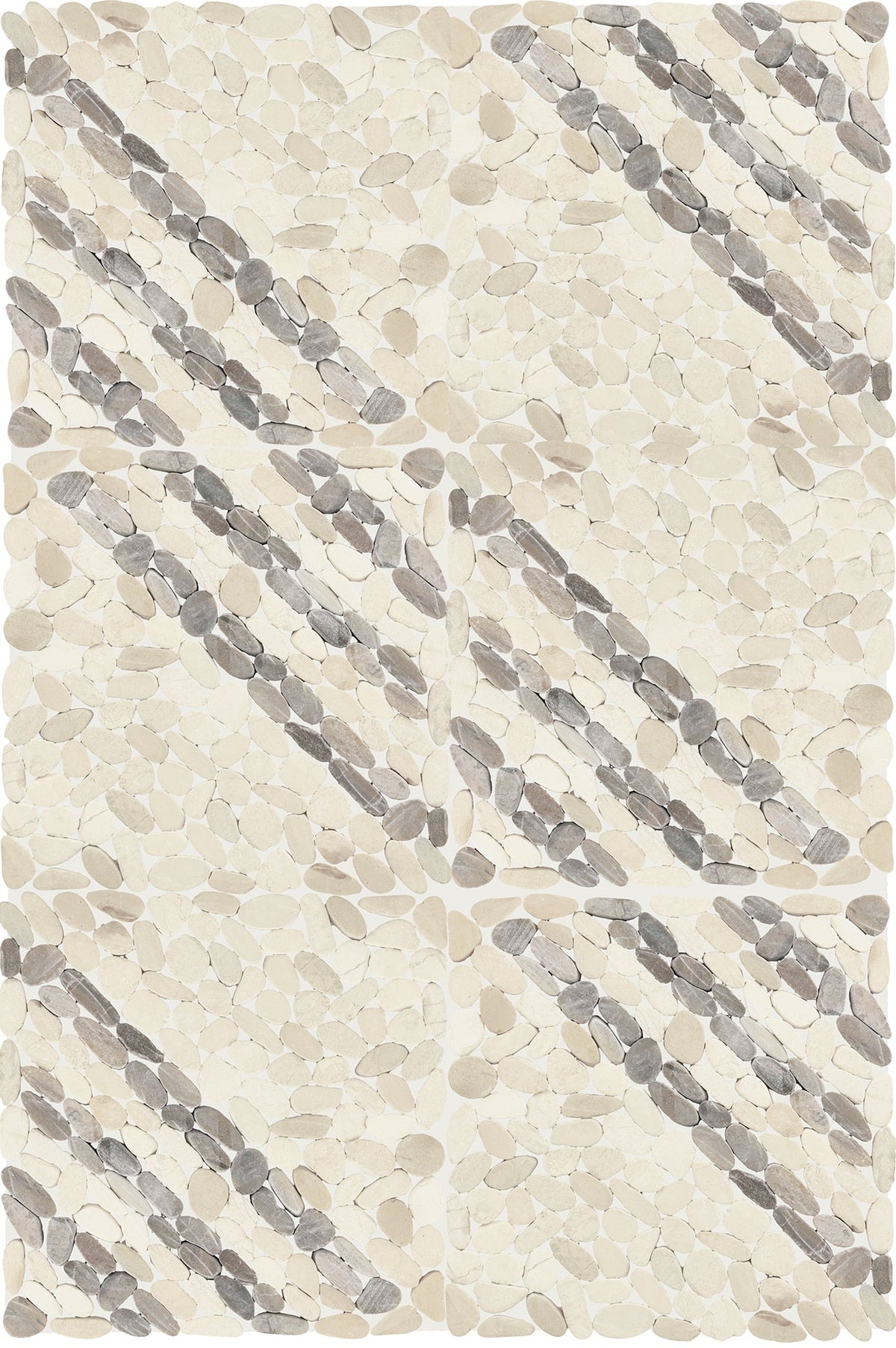 Daltile - Pebble Oasis Natural Stone Mosaic - Striped Pebble - Seashell