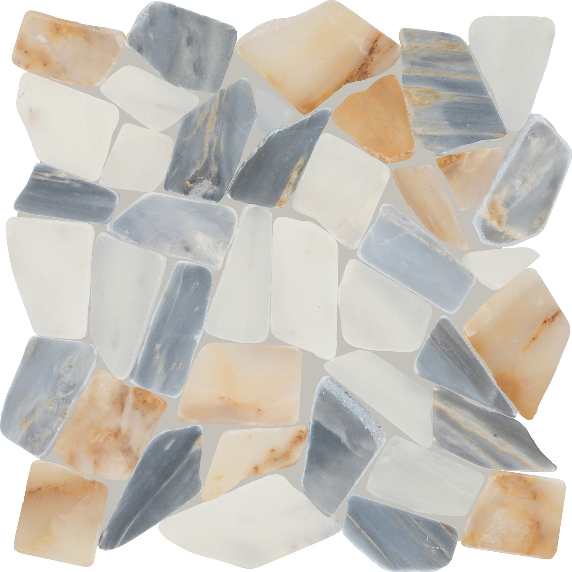 Daltile - Gamma - Natural Stone Pebble Mosaic - Azure