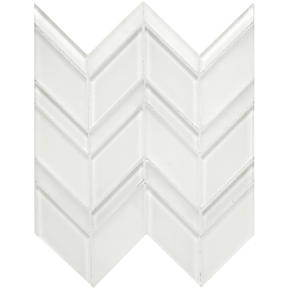 Arizona Tile - Islandia Series - Glass Chevron Mesh Mosaic - Aruba