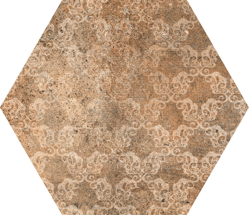 Tesoro - Abadia Hex Collection 9" x 10" Porcelain Hex Tile - Deco