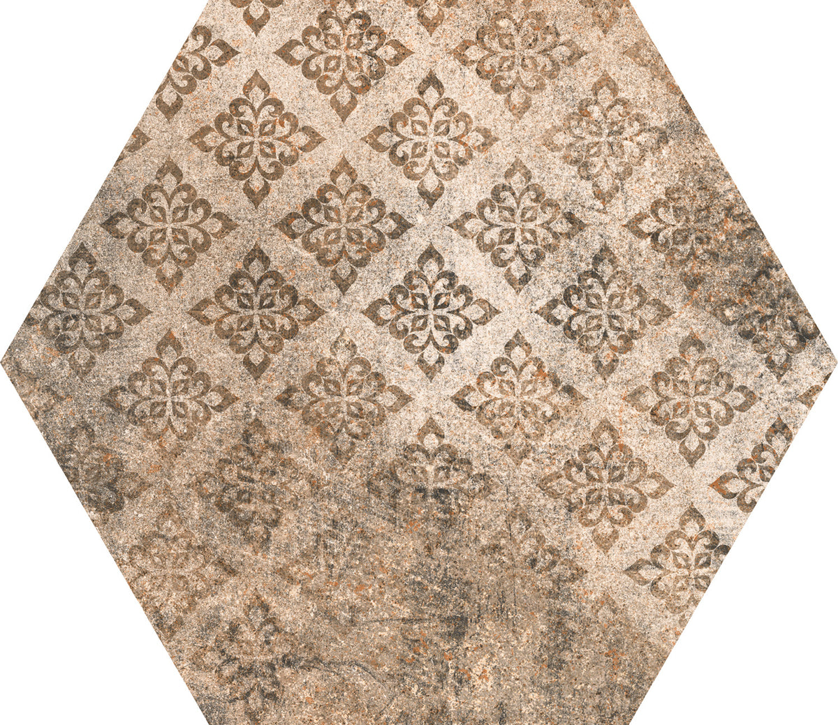 Tesoro - Abadia Hex Collection 9&quot; x 10&quot; Porcelain Hex Tile - Deco