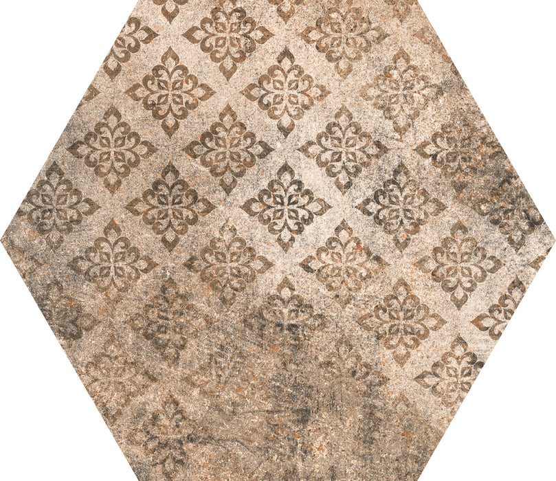 Tesoro - Abadia Hex Collection 9" x 10" Porcelain Hex Tile - Deco