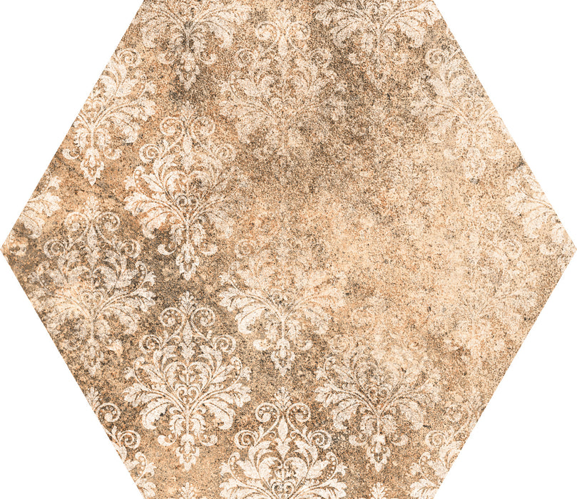 Tesoro - Abadia Hex Collection 9" x 10" Porcelain Hex Tile - Deco