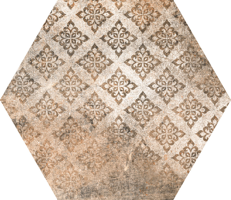 Tesoro - Abadia Hex Collection 9" x 10" Porcelain Hex Tile - Deco