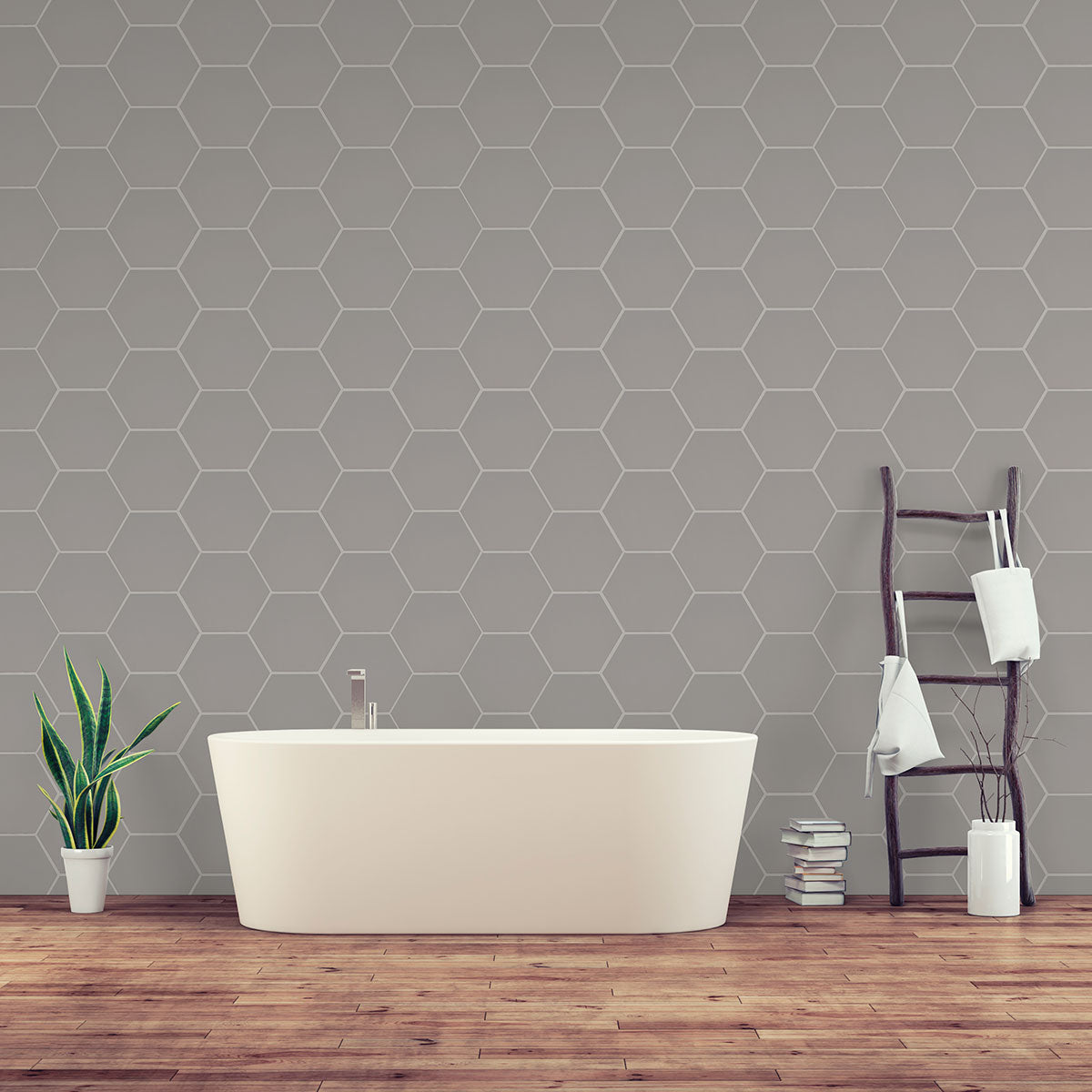 MSI - Hexley Dove Hexagon Tile - Matte Wall Install