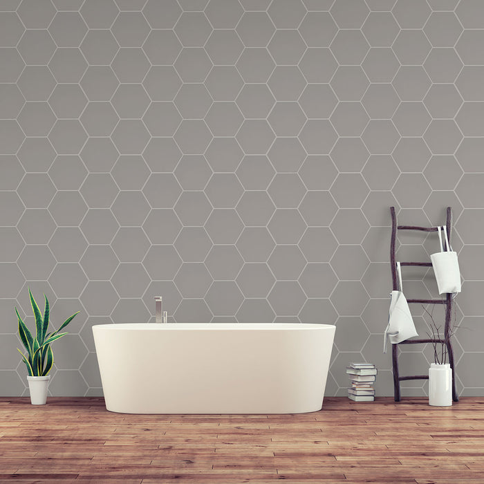 MSI - Hexley Dove Hexagon Tile - Matte Wall Install