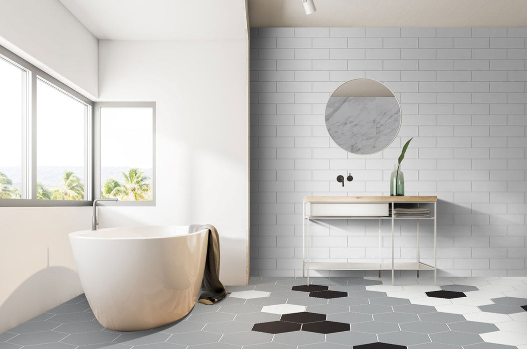 MSI - Hexley Ecru Hexagon Tile - Matte Installed