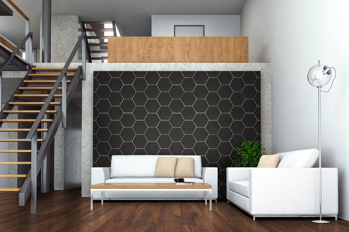 MSI - Hexley Graphite Hexagon Tile - Matte Installed