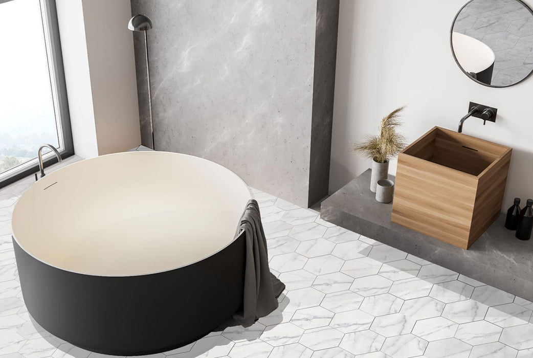MSI - Hexley Marbello Hexagon Tile - Matte Bathroom Install