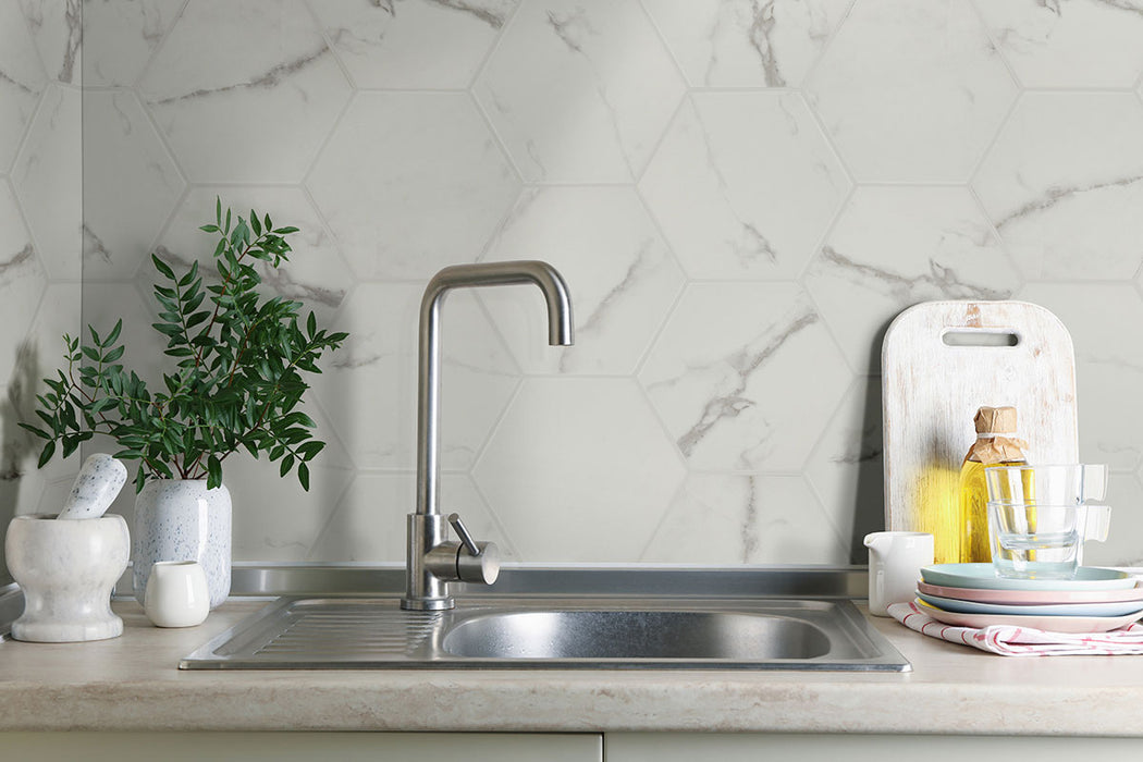MSI - Hexley Marbello Hexagon Tile - Matte Kitchen Install