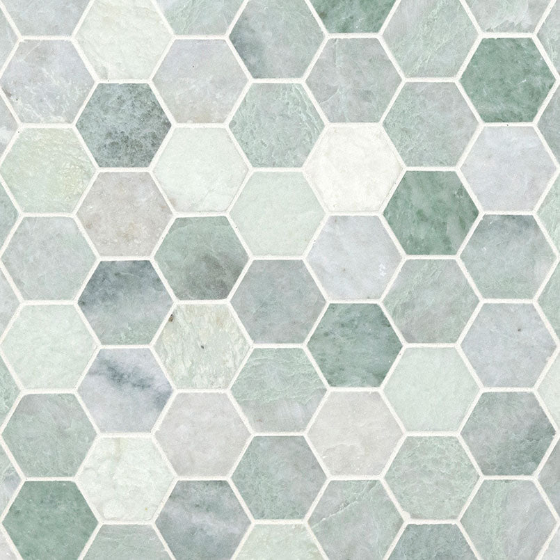 MSI - Icelandic Green 2&quot; Hexagon Mosaic - Polished