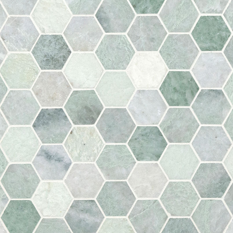MSI - Icelandic Green 2" Hexagon Mosaic - Polished