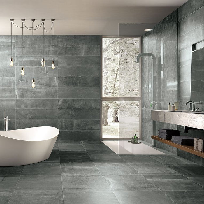 Arizona Tile - Reside USA Series - 24" x 24" Rectified Porcelain Tile - Black floor installation