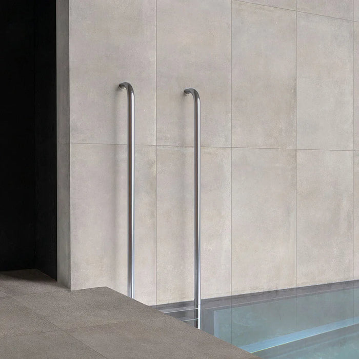 CommodiTile - Durstone 24 in. x 48 in. Porcelain Tile - White Anti-Slip Installed