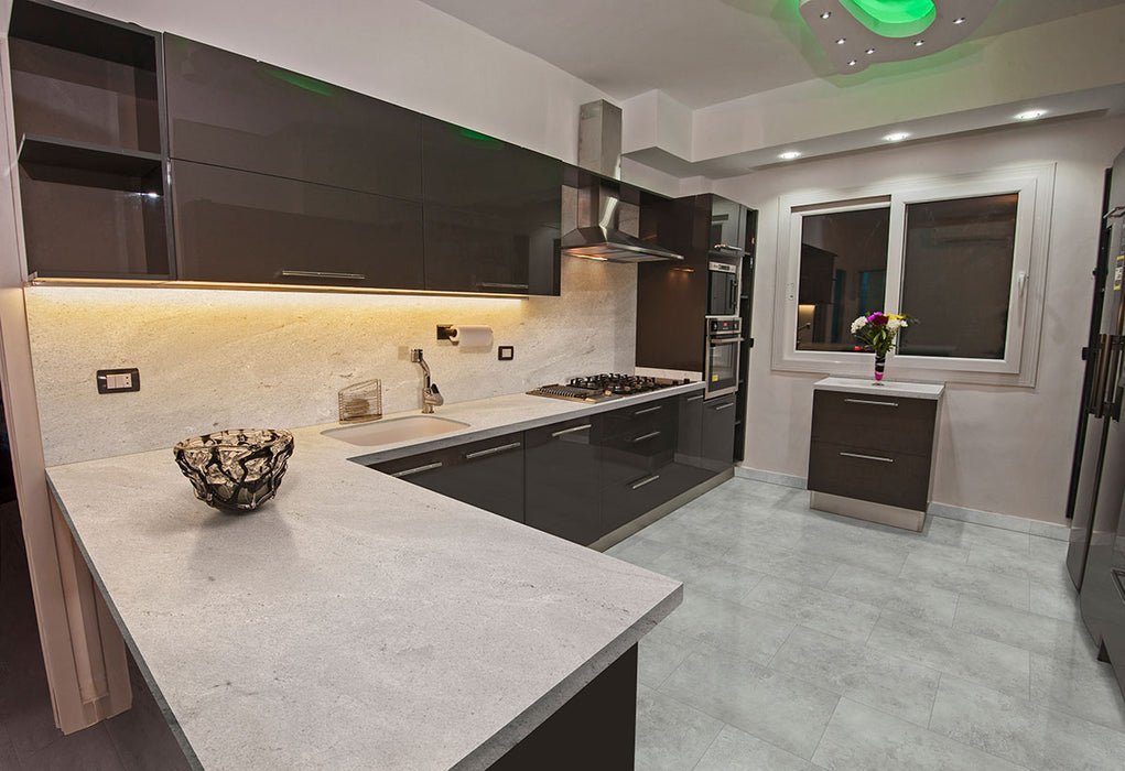 MSI - Trecento Collection - 12 in. x 24 in. Luxury Vinyl - Mountains Gray - Kitchen Install