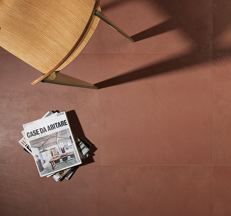 Lungarno Ceramics - Multiforma 36 in. x 36 in. Porcelain Tile - Terracotta Installed