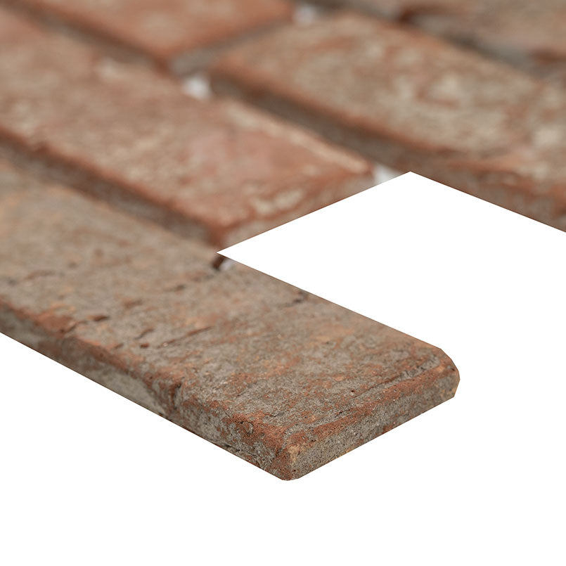 MSI - Brickstaks - 2.25 in. x 7.5 in. - Clay Brick Mosaic Tile - Noble Red Close View
