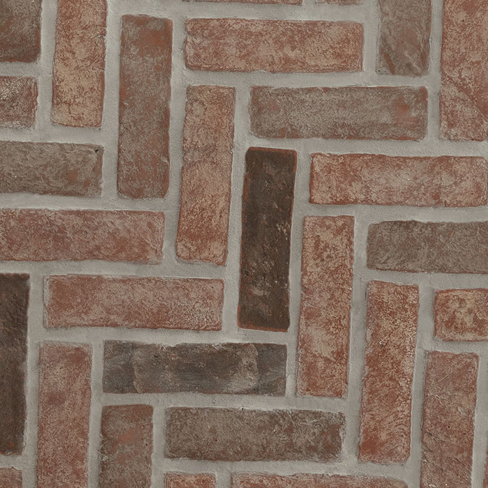 MSI - Brickstaks - 2.25 in. x 7.5 in. - Clay Brick Herringbone Tile - Noble Red
