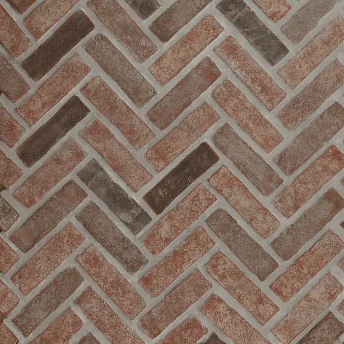 MSI - Brickstaks - 2.25 in. x 7.5 in. - Clay Brick Herringbone Tile - Noble Red