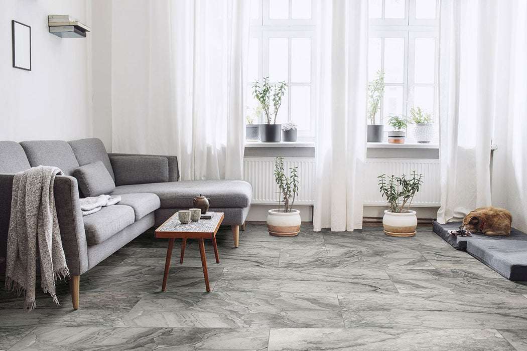 MSI - Kaya 24 in. x 48 in. Porcelain Tile - Onda Gray Matte Installed