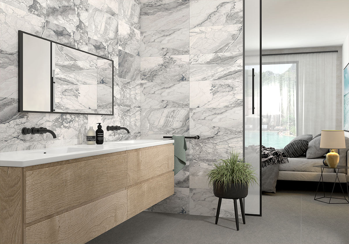 MSI - Kaya 12 in. x 24 in. Porcelain Tile - Onda Gray Matte