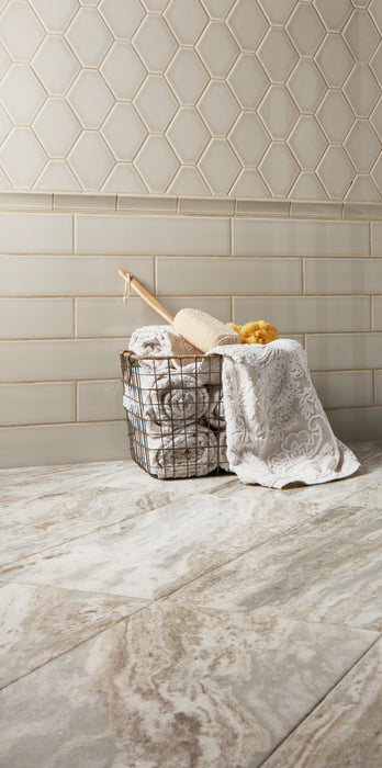 Arizona Tile - Paloma 4" x 16" Wall Tile - Pumice Glossy Room 2