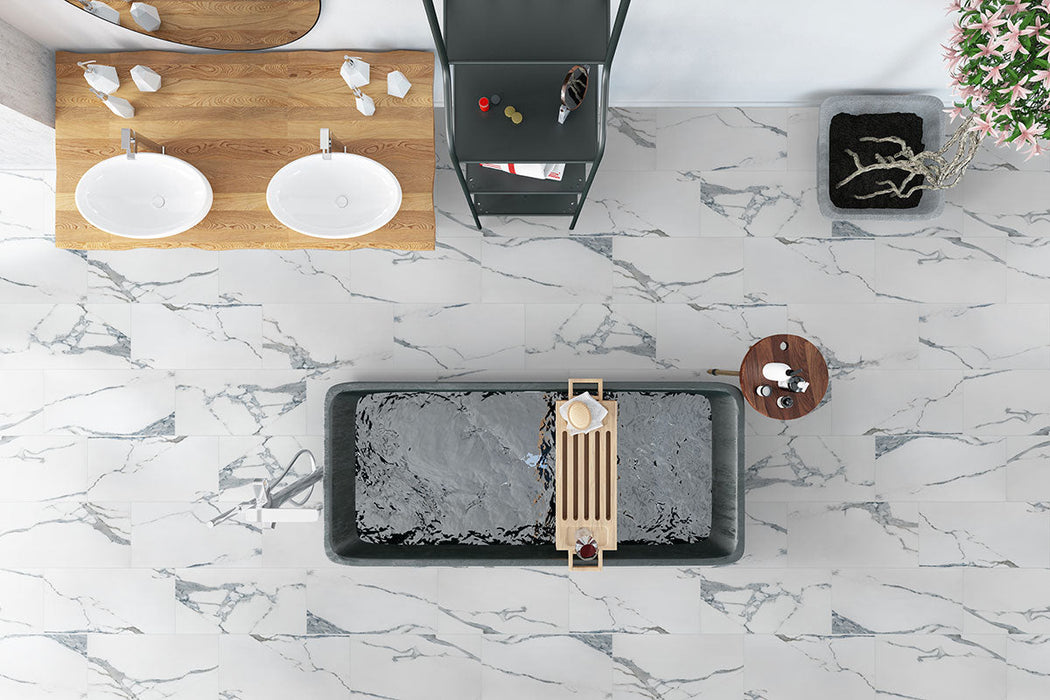MSI - Savoy 24 in. x 48 in. Matte Porcelain Tile - Azula Floor Install