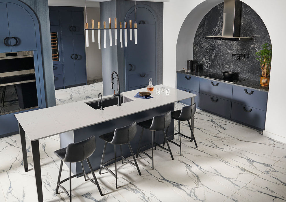 MSI - Savoy 24 in. x 48 in. Matte Porcelain Tile - Azula Kitchen Install