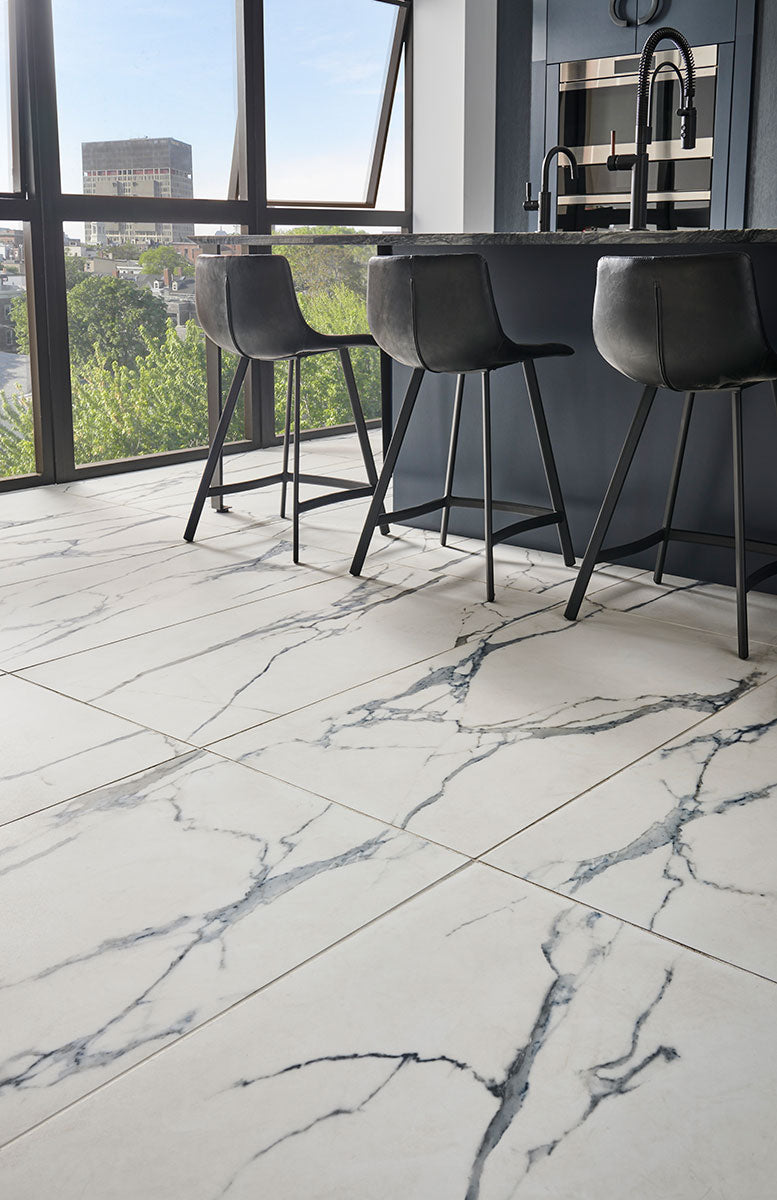 MSI - Savoy 24 in. x 48 in. Polished Porcelain Tile - Azula Kitchen Install