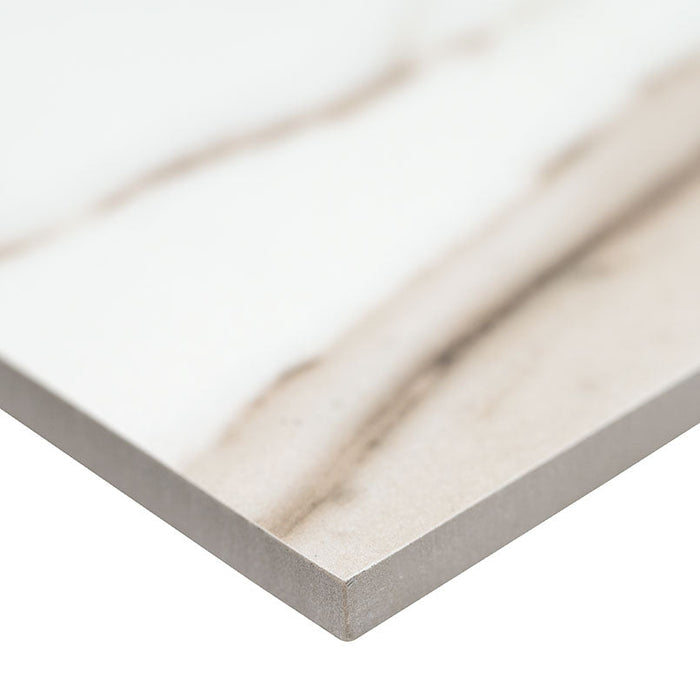 MSI - Savoy 24 in. x 48 in. Polished Porcelain Tile - Crema Close View